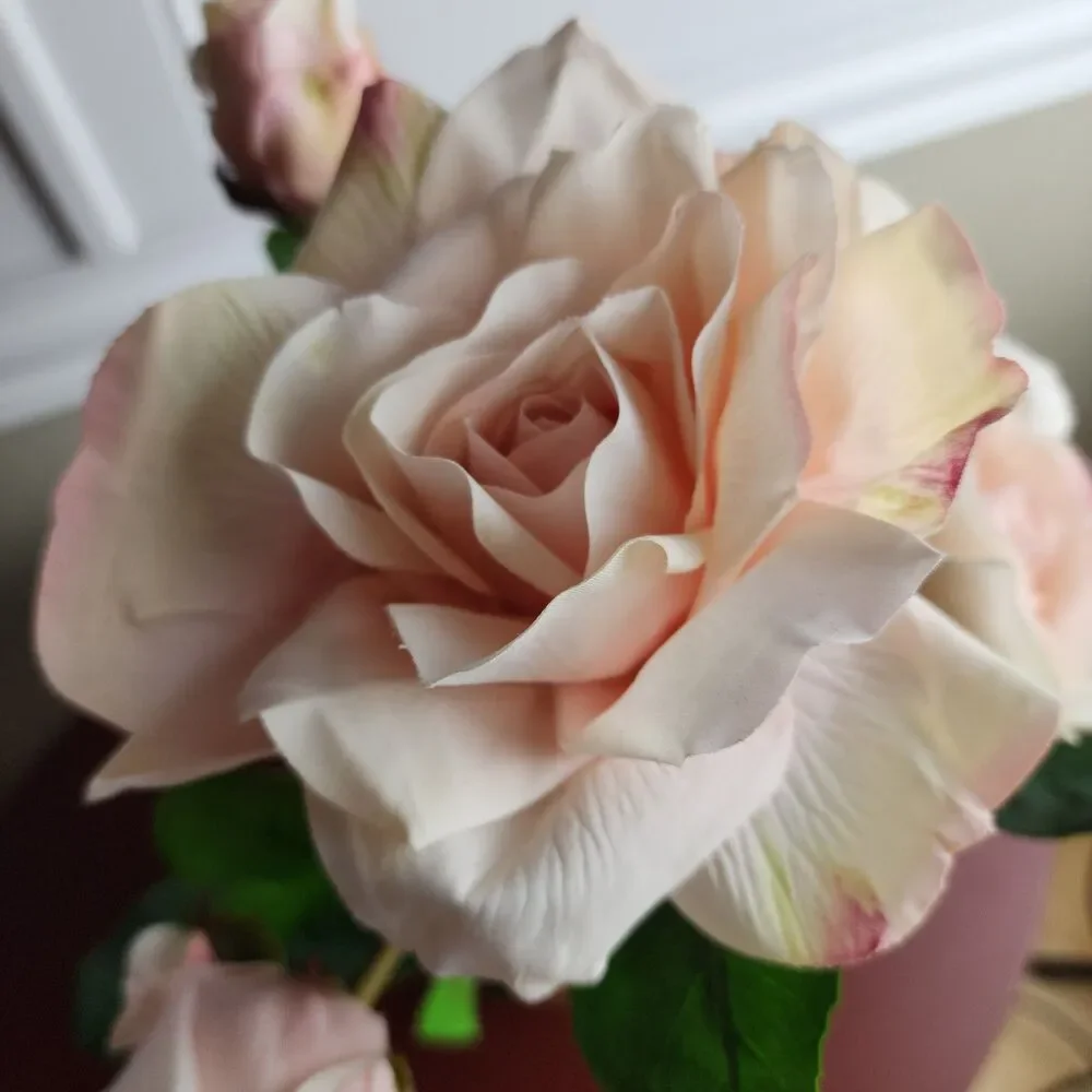 Artificial Faux Rose Soft Touch Flower Plant in Pot Indoor Home Decoration